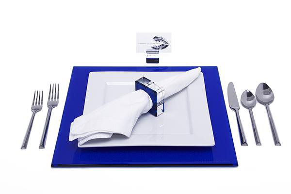 Knife & Fork Jacquard 12 x 18 In. PVC Fiber Woven Non-Slip Washable  Placemat Set of 4